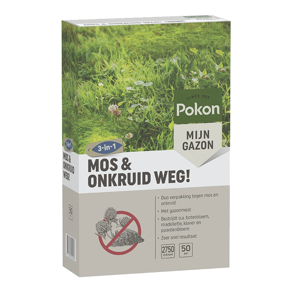 Pokon Mos En Onkruid Weg! 3-in-1 Voor 50mu00b2 - Onkruid En Aanslag